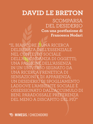 cover image of Scomparsa del desiderio
